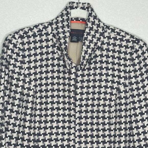 Nina McLemore Jacket Womens 6 Houndstooth Wool Silk Lined Classic Made in USA - Picture 3 of 8